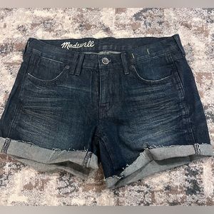 Women's Madewell Medium Wash Blue Cuffed Jean Denim Shorts 26